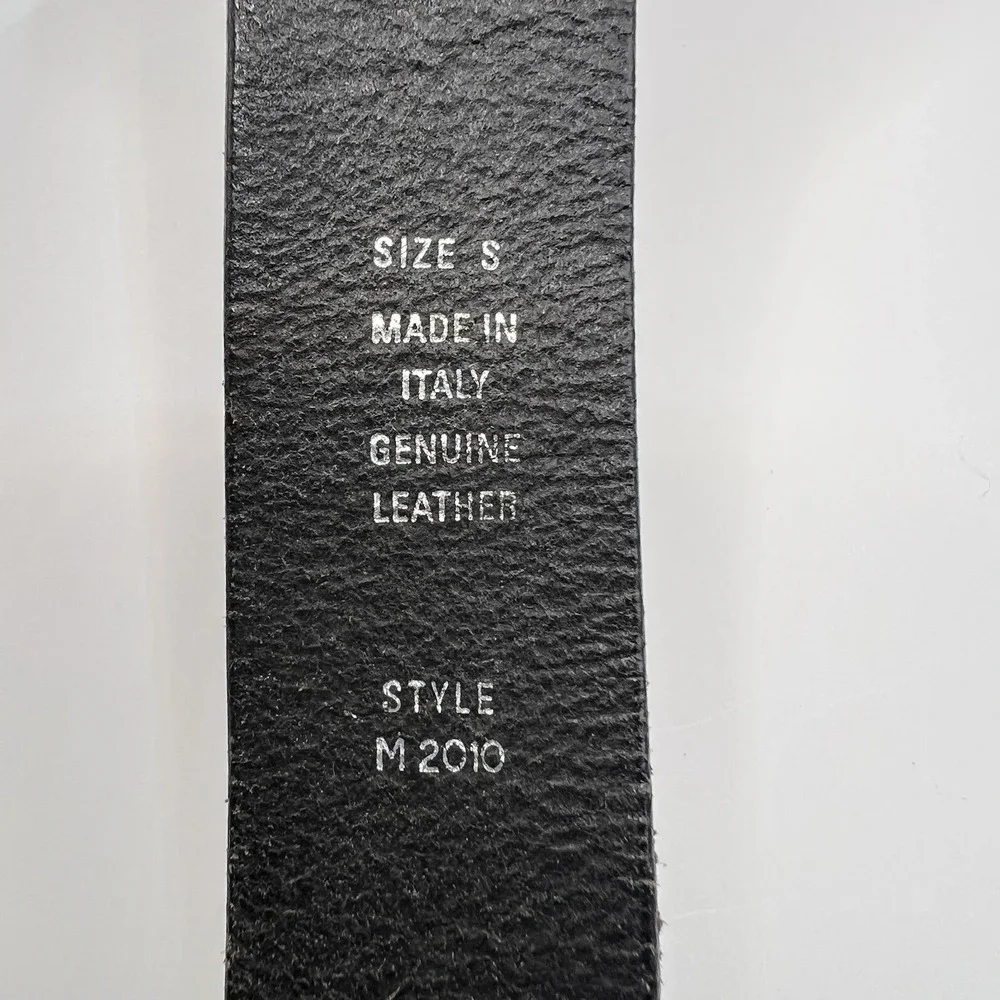 VTG Garuglieri Textured Genuine Leather Fashion Belt Small Black Made In Italy